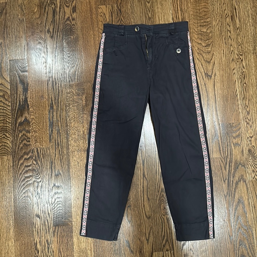 Dark grey chino with side detail stripe